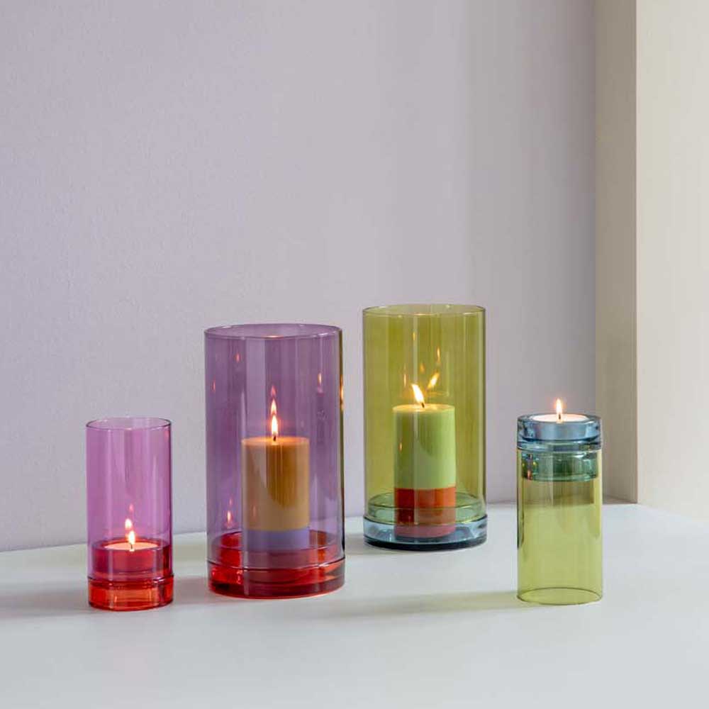 Windlicht Lys pink Höhe 19,3 cm Teelicht