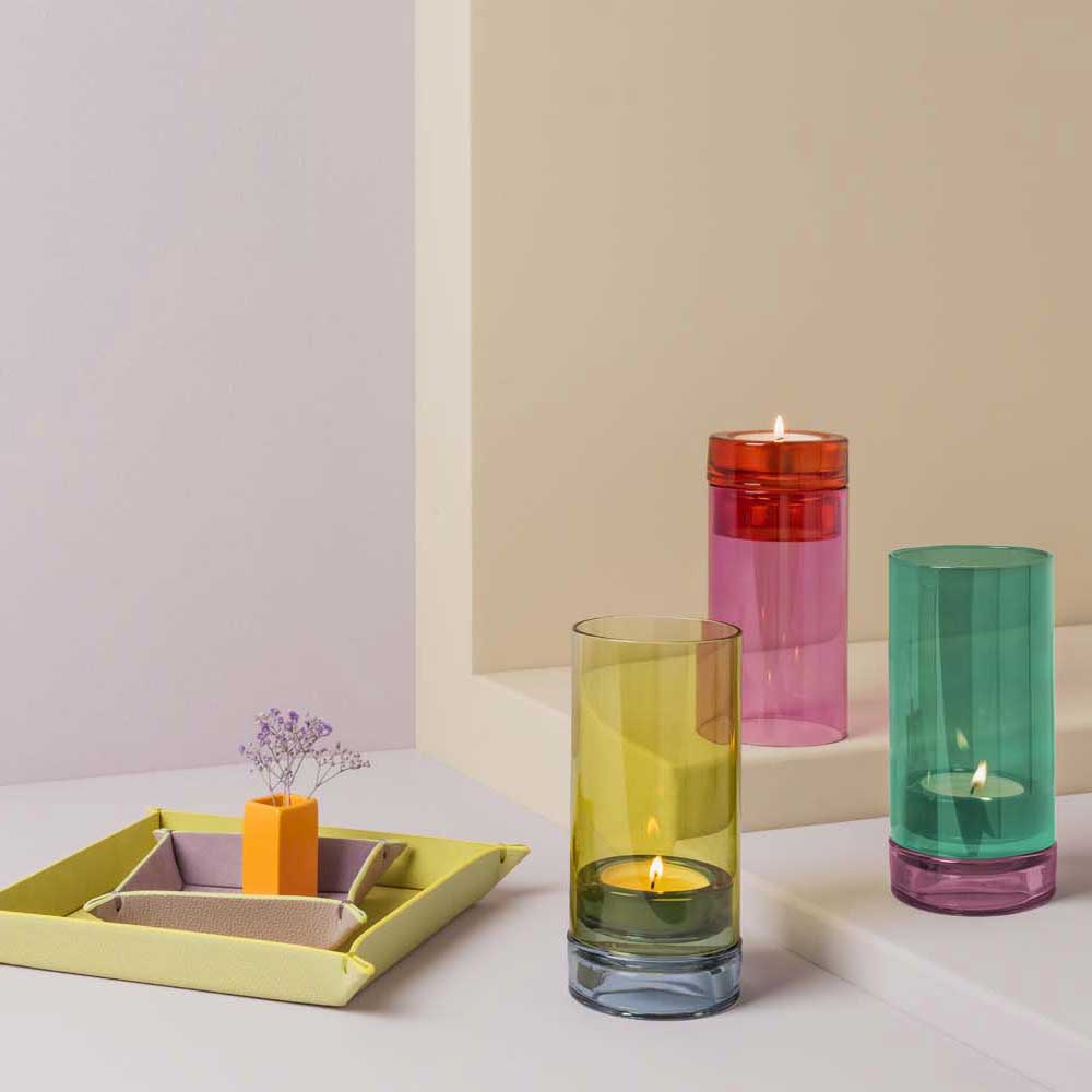 Windlicht Lys pink Höhe 19,3 cm Teelicht