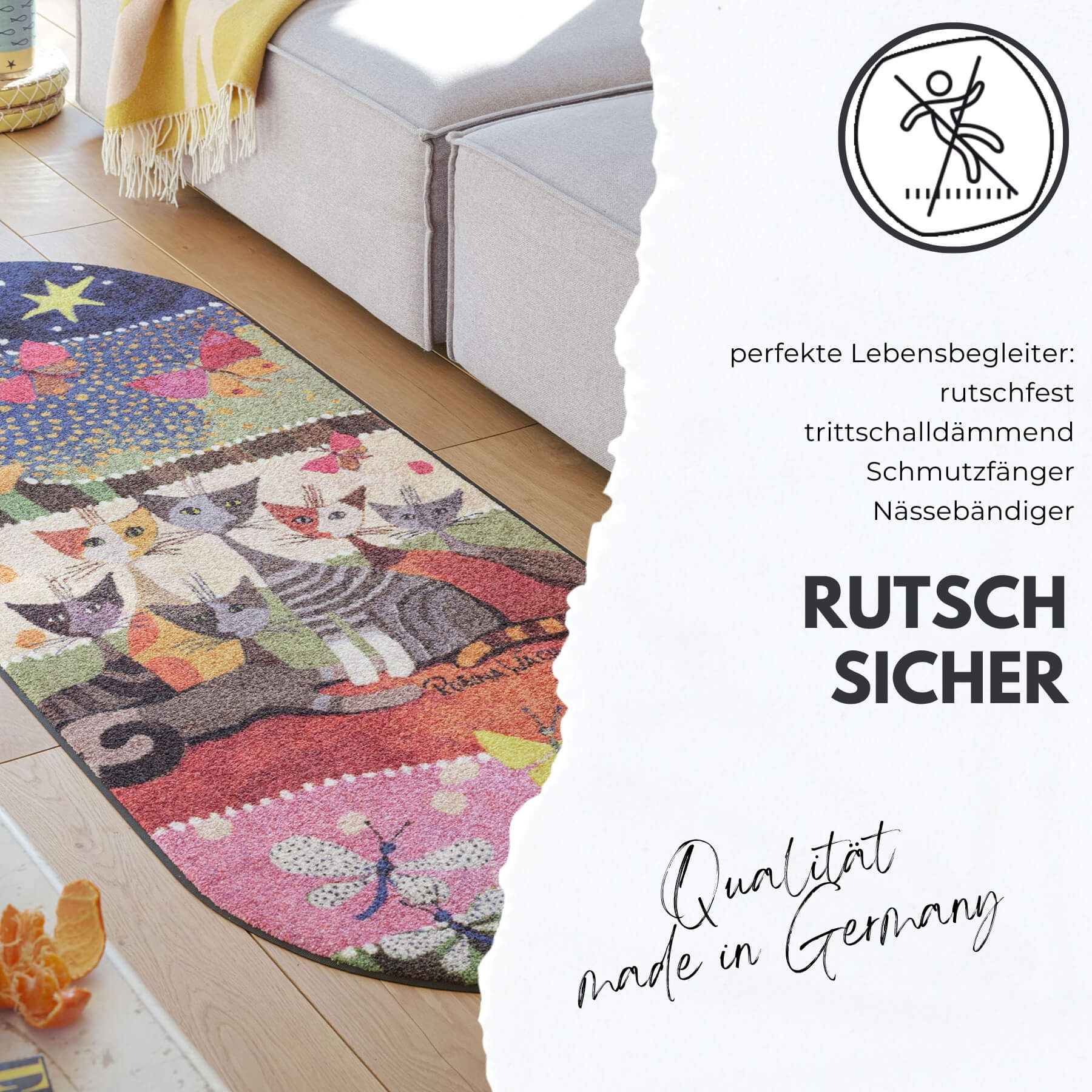 Fußmatte 50 x 75 cm Gabilas Fiori mehrfarbig