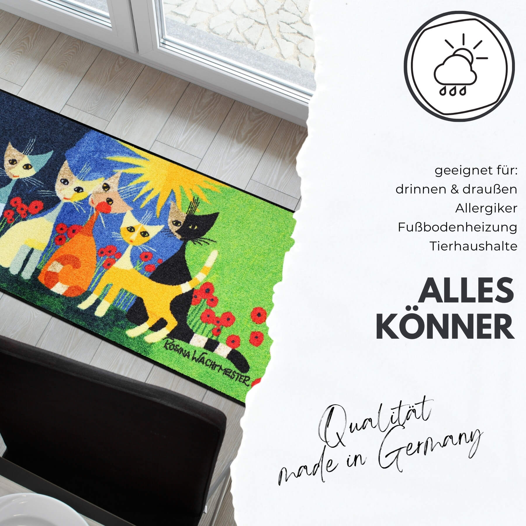 Fußmatte 50 x 75 cm Gabilas Fiori mehrfarbig