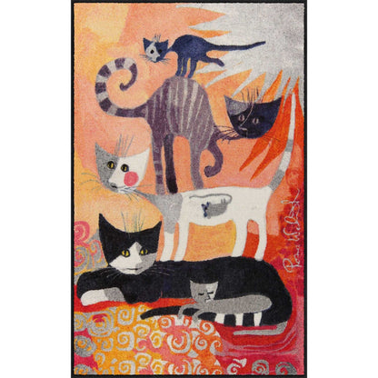 Fußmatte 75x120 Rosina Wachtmeister Katzenturm orange