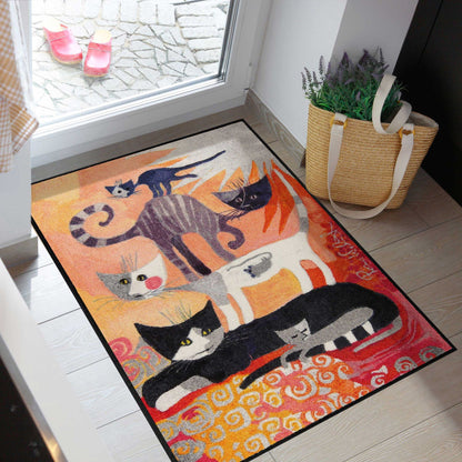 Fußmatte 75x120 Rosina Wachtmeister Katzenturm orange