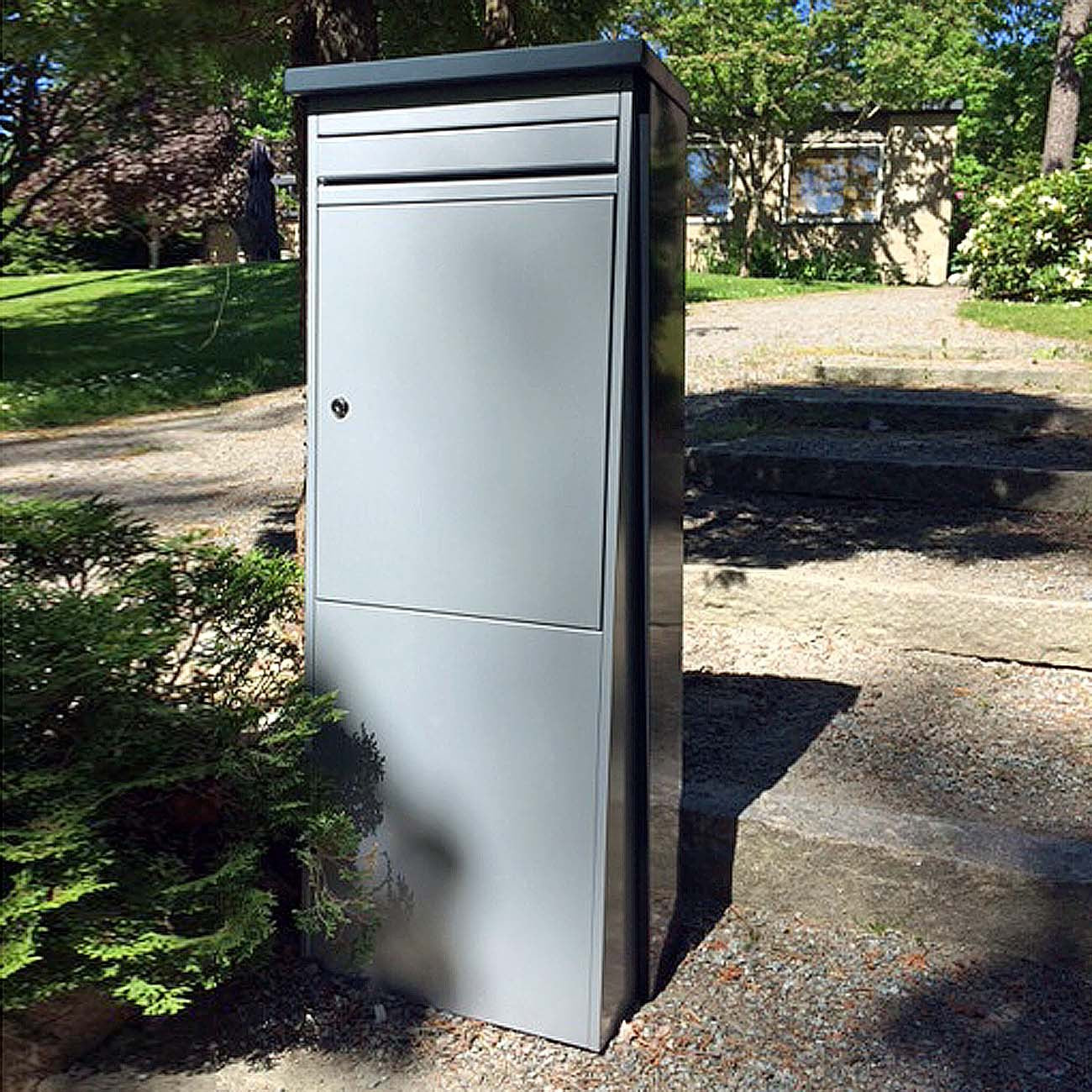 Standbriefkasten groß Eurotrend No.1 anthrazit-silbergrau