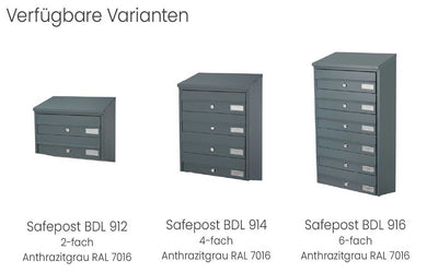 Briefkastenanlage BDL 912 anthrazit 2fach
