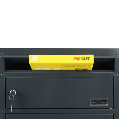 Paketbriefkasten 65 anthrazit Briefkasten mit Paketfach