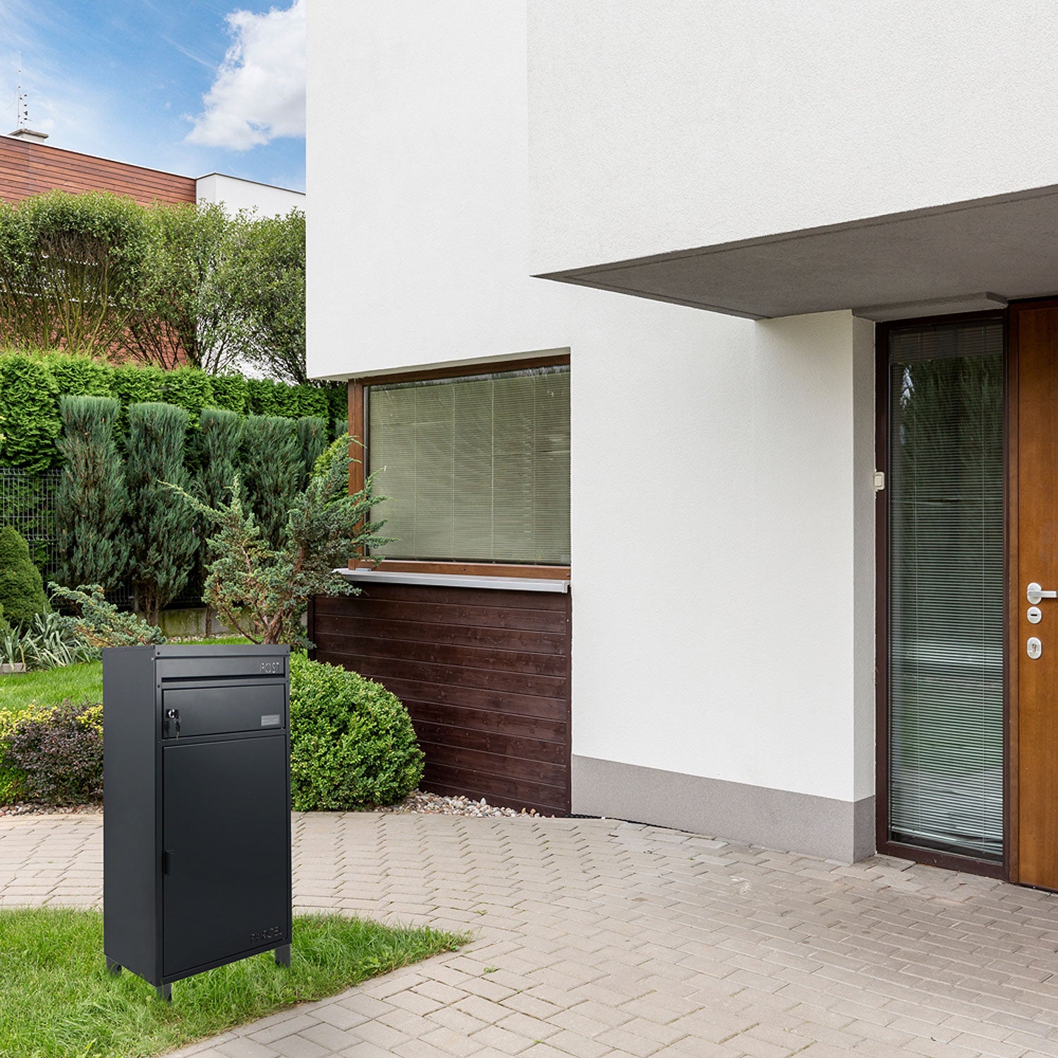 Paketbriefkasten 65 anthrazit Briefkasten mit Paketfach