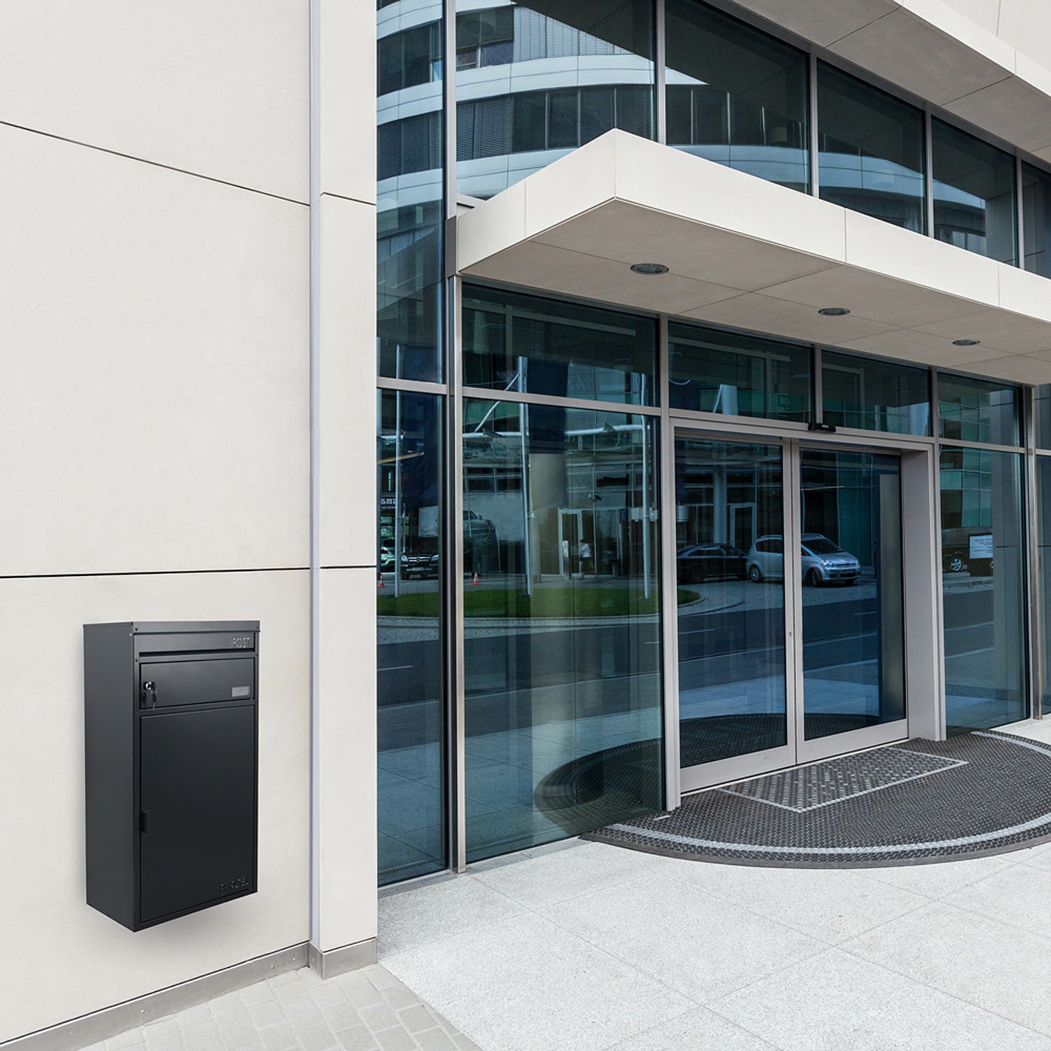 Paketbriefkasten 65 anthrazit Briefkasten mit Paketfach