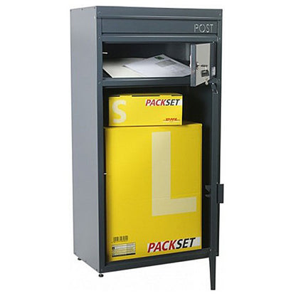 B-Ware Safepost Paketbriefkasten 65 anthrazit Briefkasten mit Paketfach