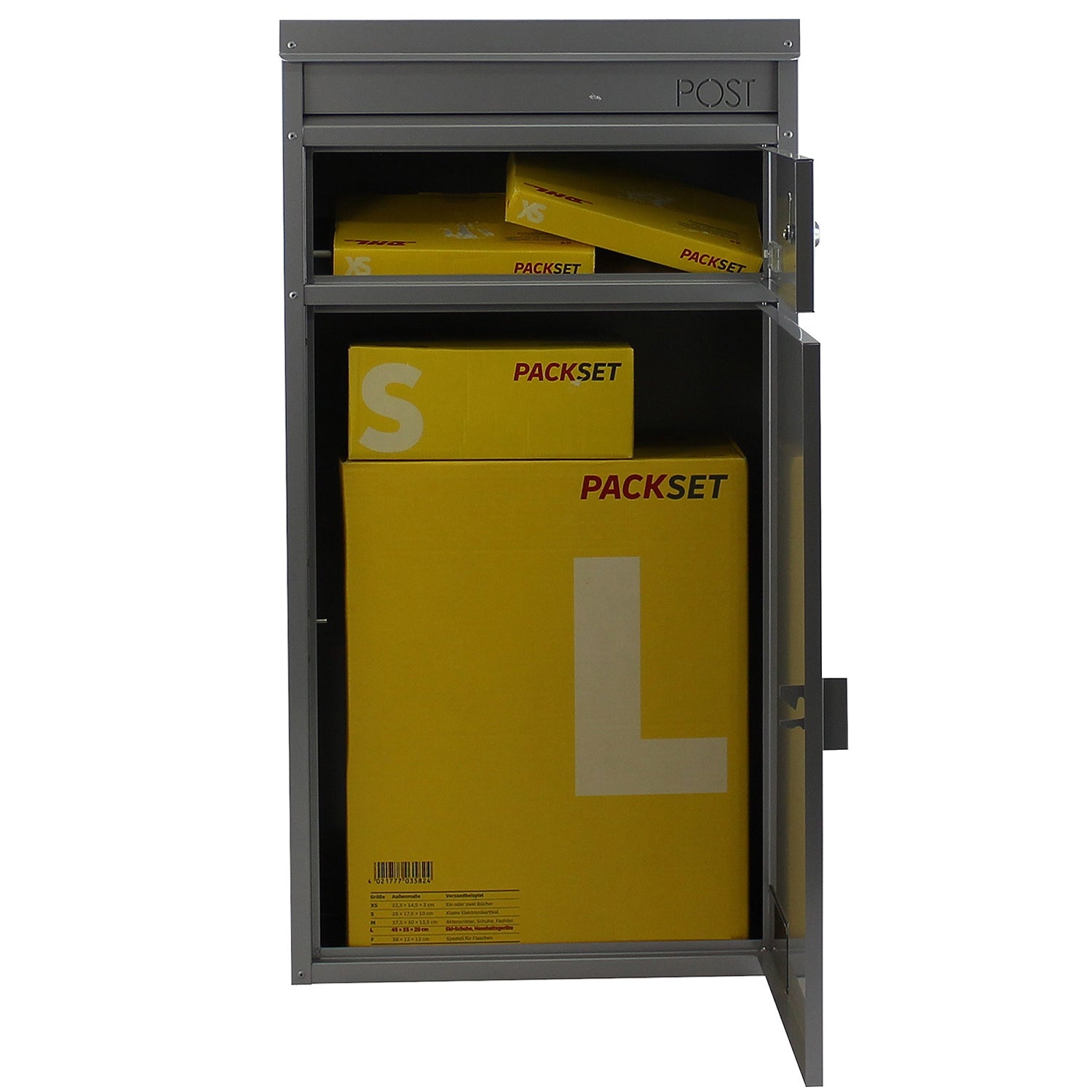Paketbriefkasten 65 silber-grau