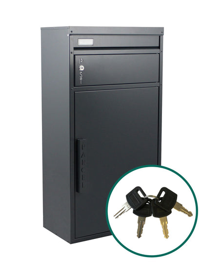 Paketbriefkasten Tiamat 65 anthrazit-grau mit 4 Schlüsseln