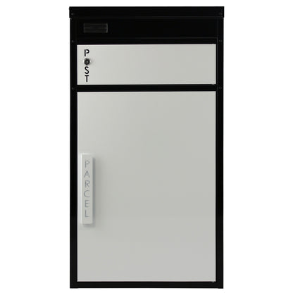 Paketbriefkasten Tiamat 65 schwarz-weiß mit 12 Schlüsseln