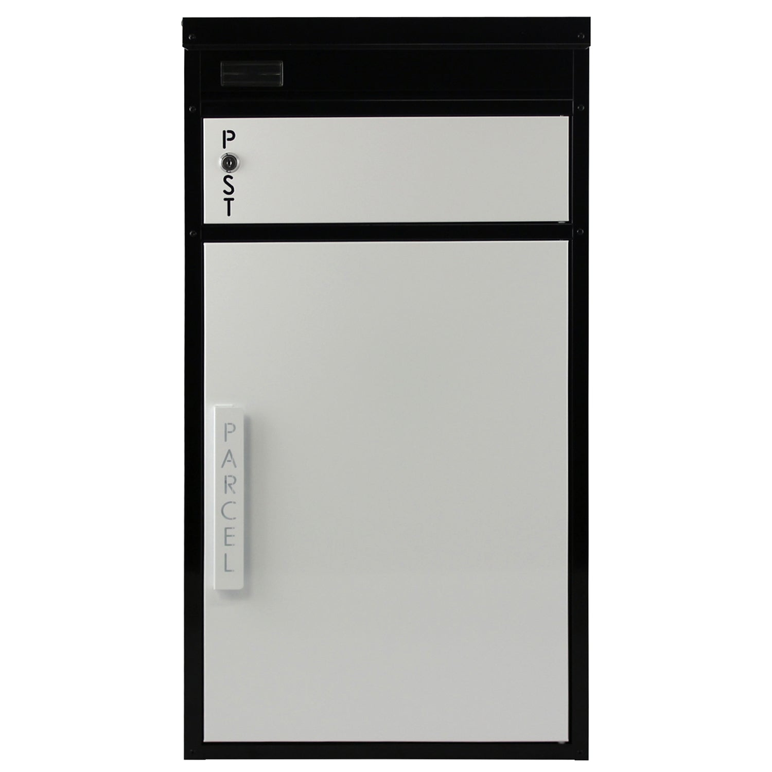 Paketbriefkasten Tiamat 65 schwarz-weiß mit 8 Schlüsseln