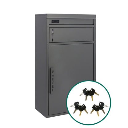Paketbriefkasten Tiamat 65 silber-grau mit 12 Schlüsseln