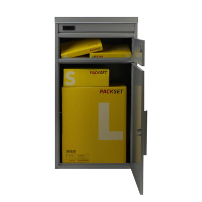 Paketbriefkasten Tiamat 65 silber-grau mit 12 Schlüsseln