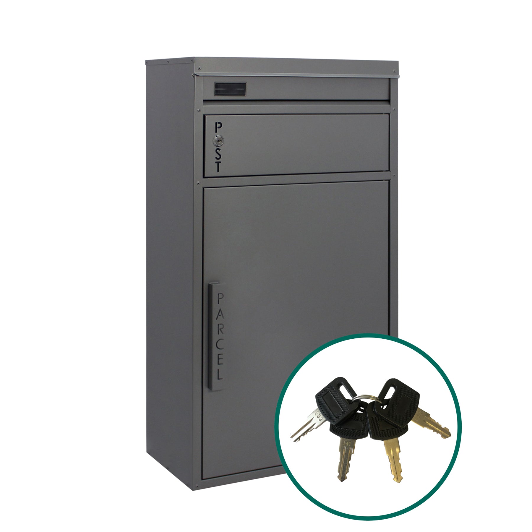 Paketbriefkasten Tiamat 65 silber-grau mit 4 Schlüsseln