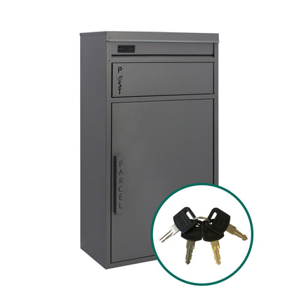 Paketbriefkasten Tiamat 65 silber-grau mit 4 Schlüsseln