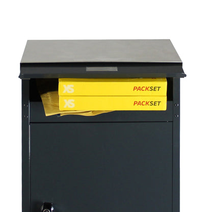 Standbriefkasten 855 Tiamat anthrazit Edelstahl-Dach