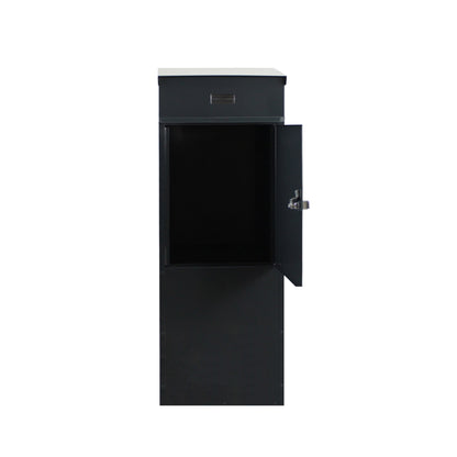 Standbriefkasten 855 Tiamat anthrazit Edelstahl-Dach