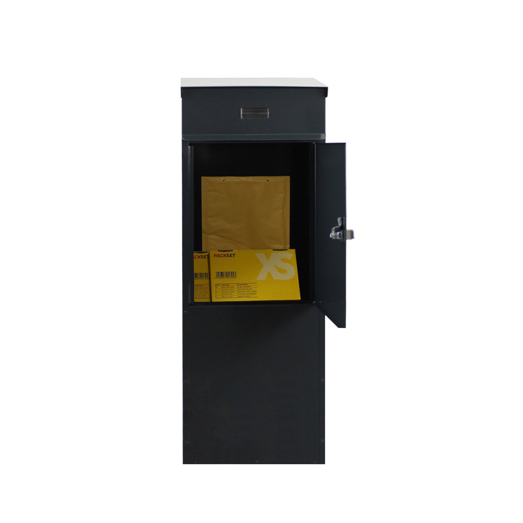 Standbriefkasten 855 Tiamat anthrazit Edelstahl-Dach