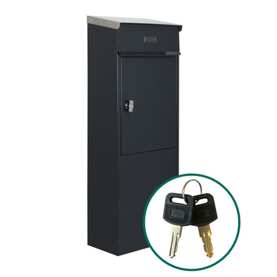 Standbriefkasten 855 Tiamat anthrazit Edelstahl-Dach