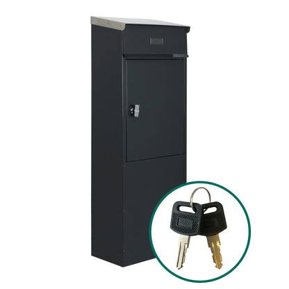 Standbriefkasten 855 Tiamat anthrazit Edelstahl-Dach