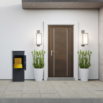 Standbriefkasten 855 Tiamat anthrazit Edelstahl-Dach