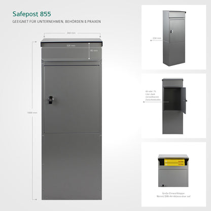 Standbriefkasten 855 silber-grau