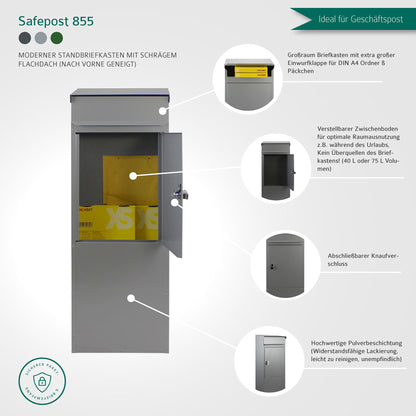 Standbriefkasten 855 silber-grau