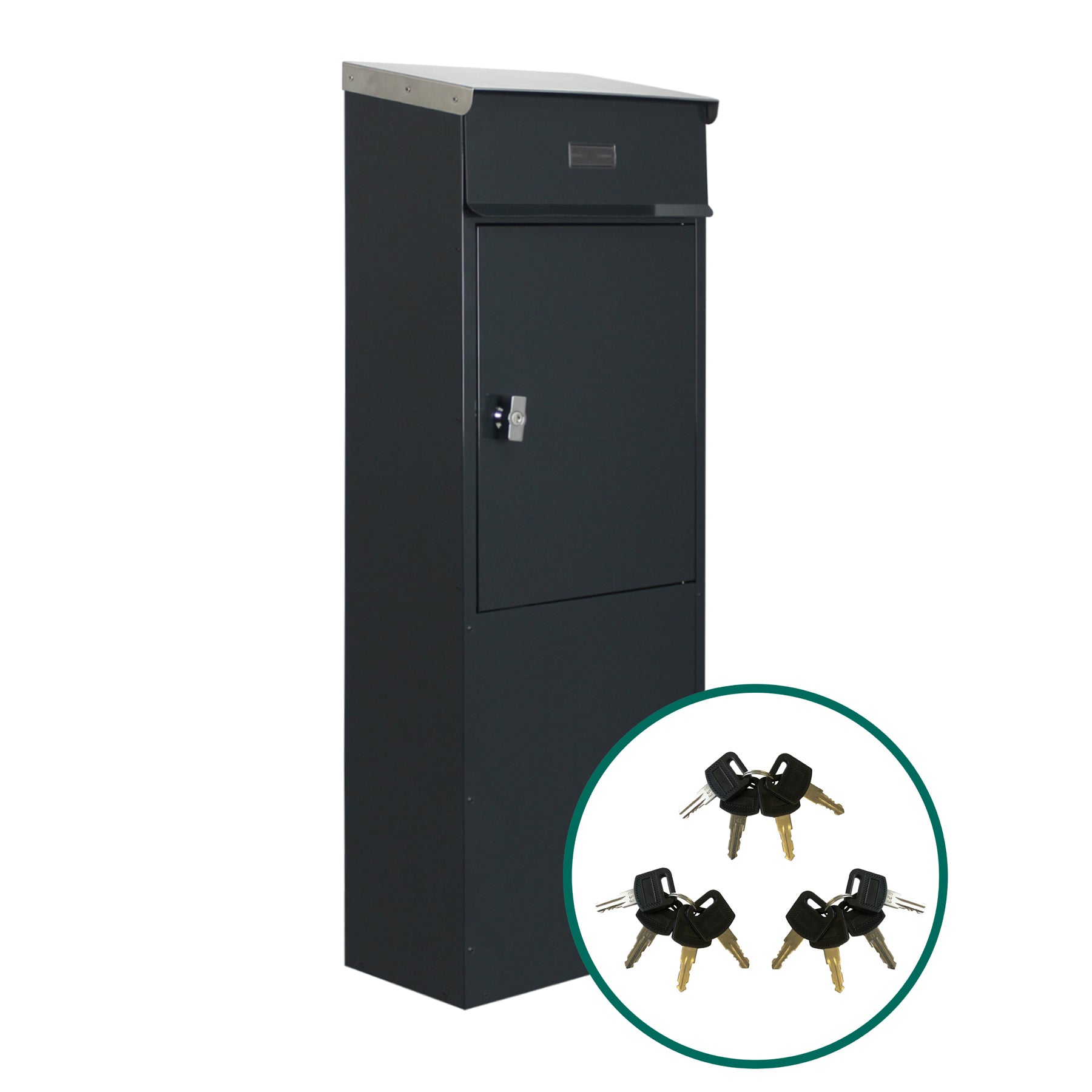 Standbriefkasten Tiamat 855 anthrazit-grau mit 12 Schlüsseln
