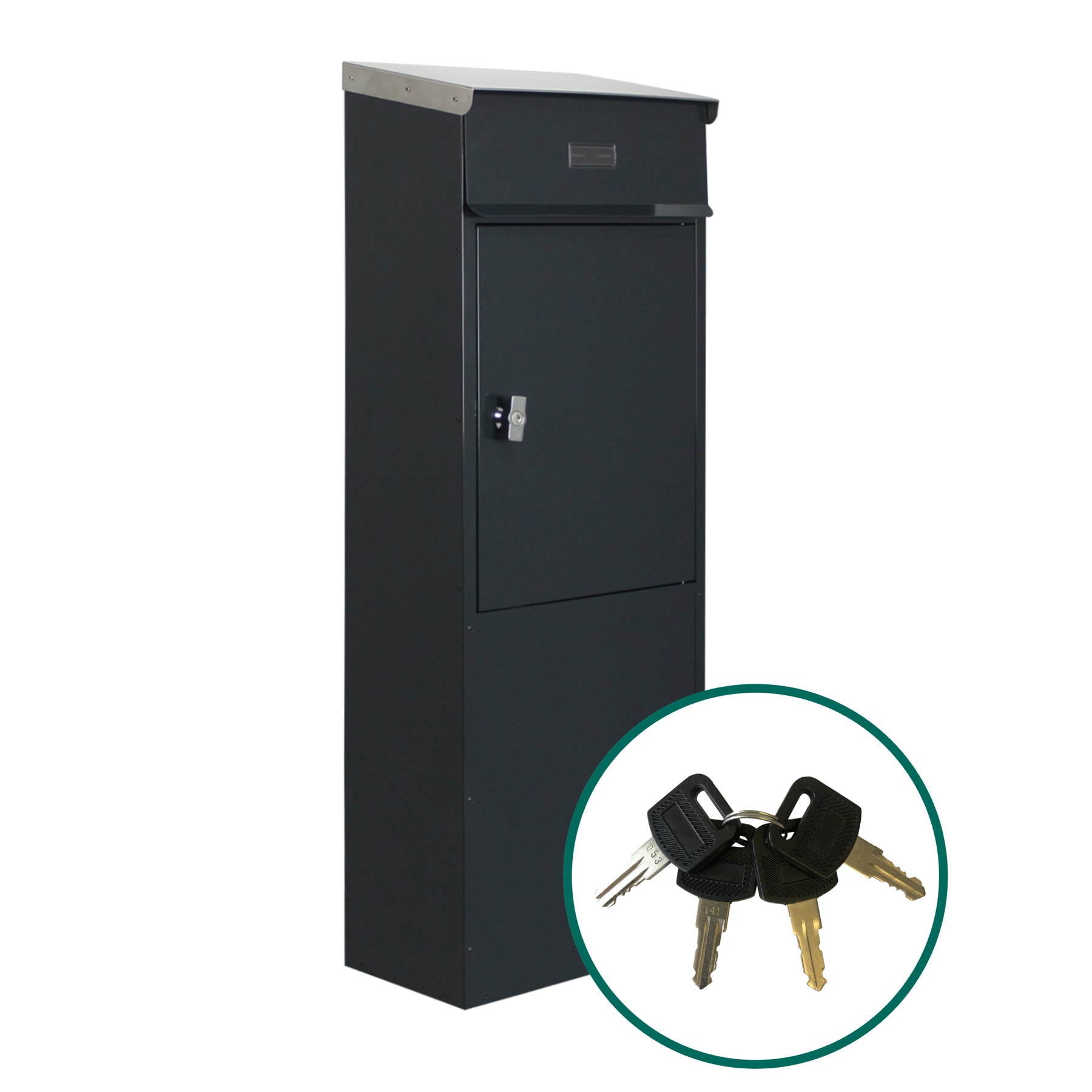 Standbriefkasten Tiamat 855 anthrazit-grau mit 4 Schlüsseln