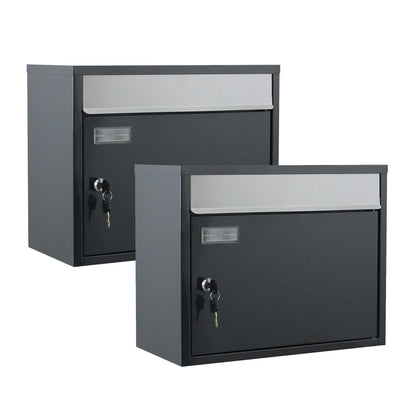 Briefkasten 910 anthrazit-silber 2er Set