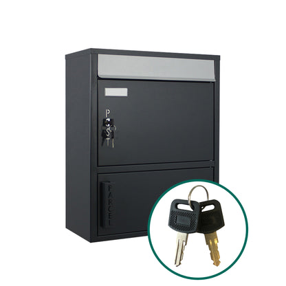 Briefkasten mit Paketfach 921 Tiamat anthrazit-grau