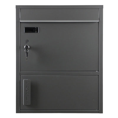 Briefkasten mit Paketfach 921 Tiamat silber-grau