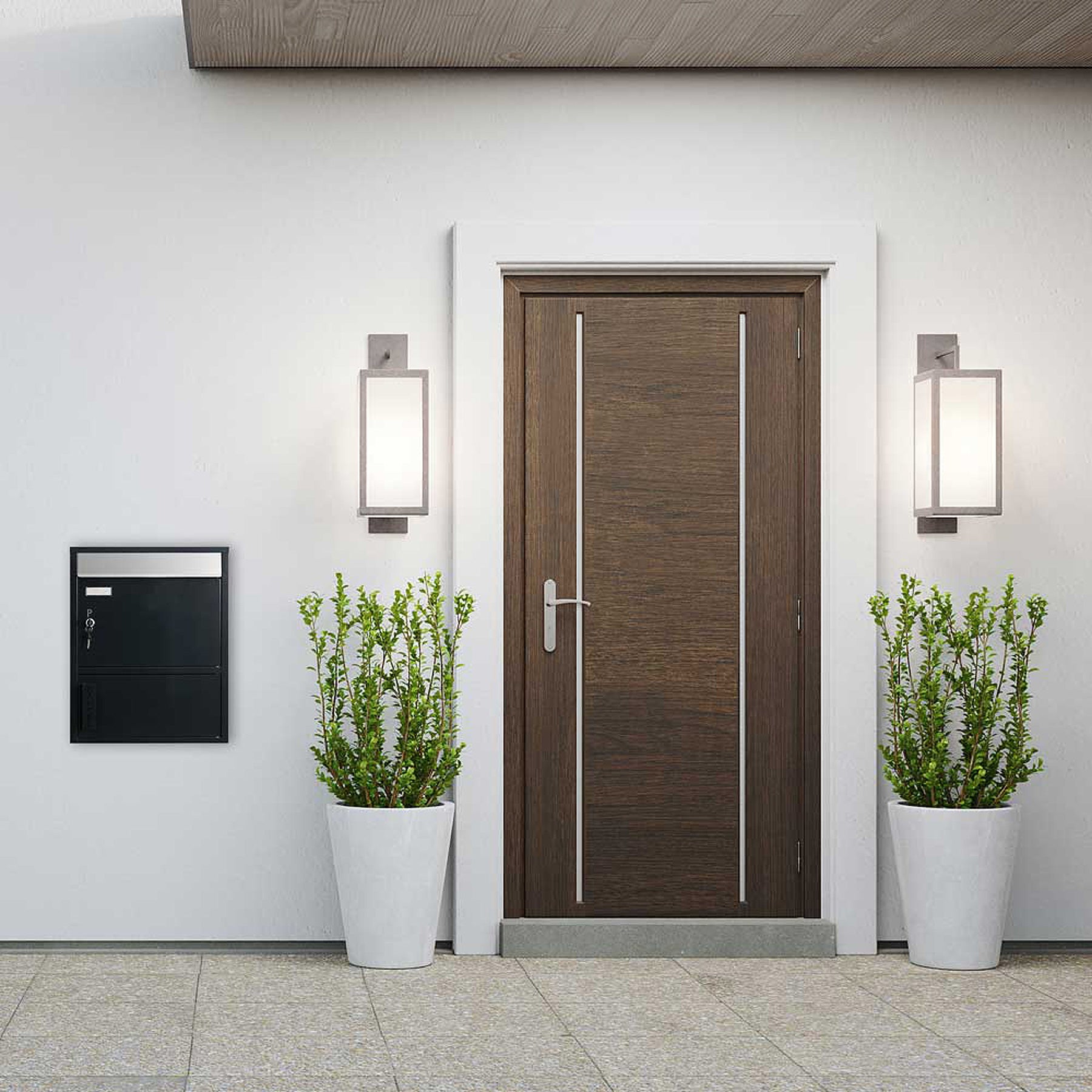 Briefkasten mit Paketfach 921 Tiamat silber-grau