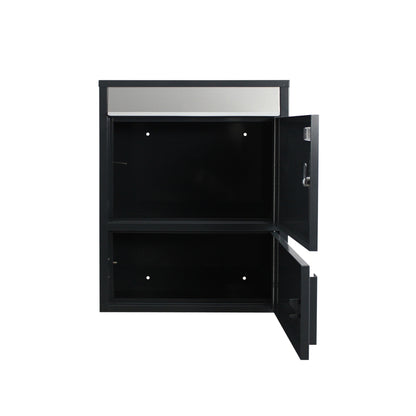 Briefkasten mit Paketfach Tiamat 921 anthrazit mit 4 Schlüsseln