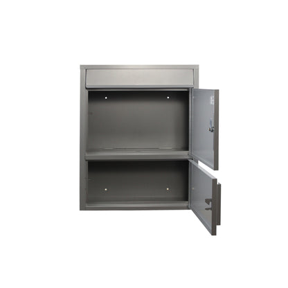 Briefkasten mit Paketfach Tiamat 921 silber-grau mit 4 Schlüsseln