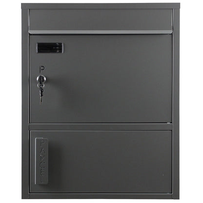Briefkasten mit Paketfach Tiamat 921 silber-grau mit 4 Schlüsseln