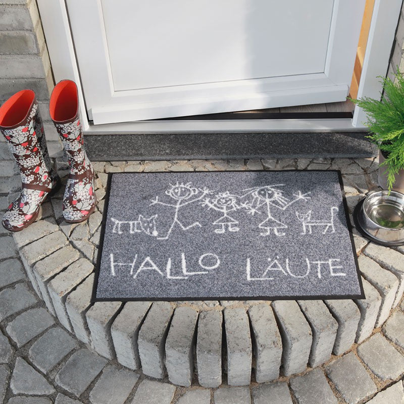 Fußmatte 50x75 Hallo Läute grau