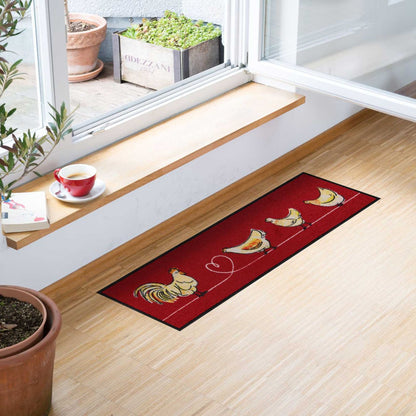 Läufer klein 30x100 Chicken Walk rot