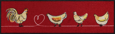 Läufer klein 30x100 Chicken Walk rot