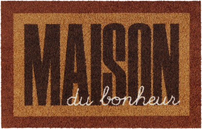 Salonloewe Fußmatte mit Schriftzug „Maison du bonheur“ in Braun und Beige