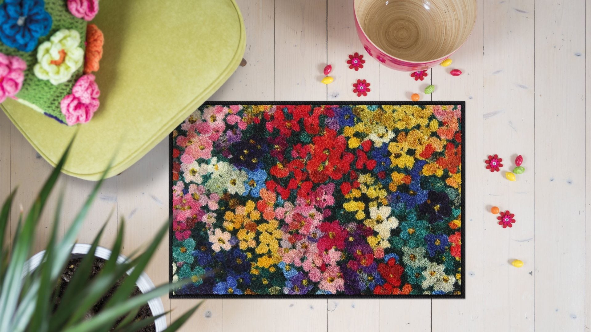 Eingangsmatte 50x75  Mille Fleurs Bunt
