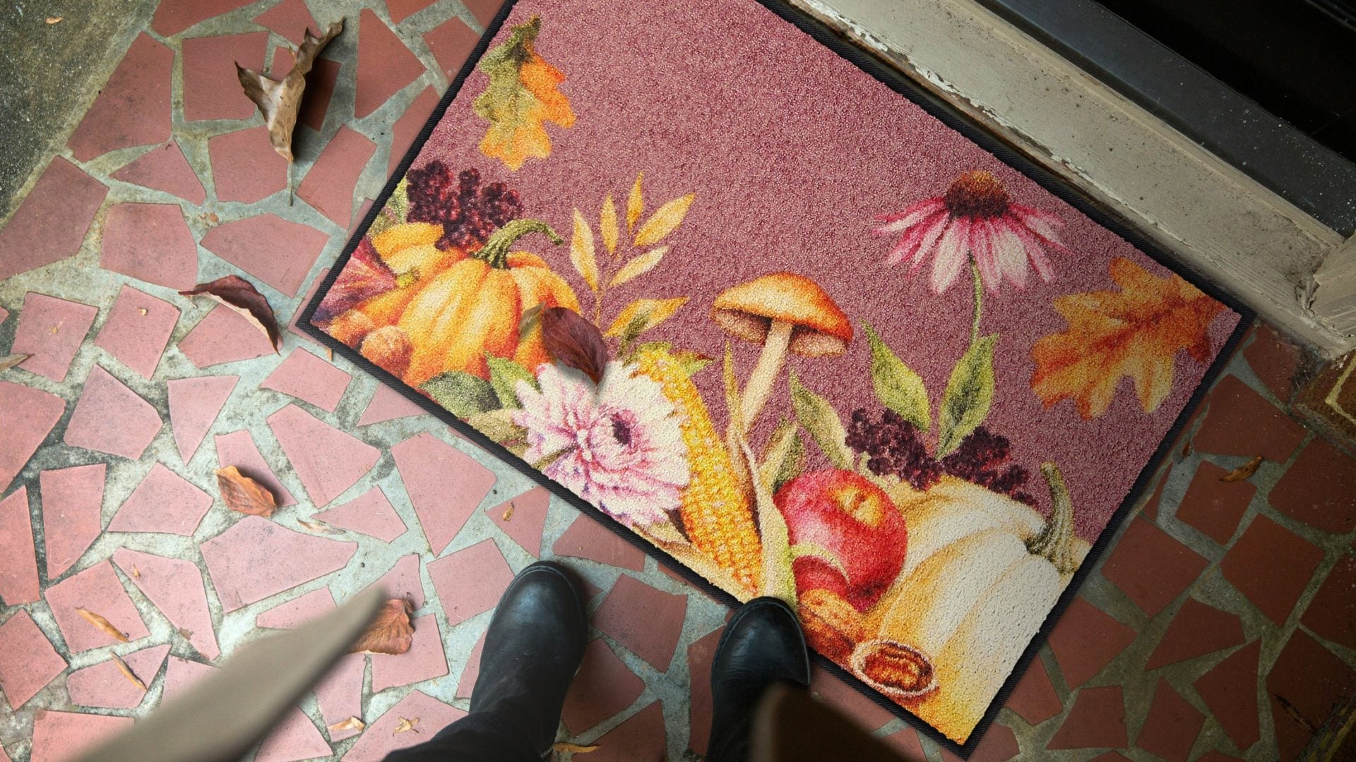 Eingangsmatte 50x75  Thanksgiving berry Beige
