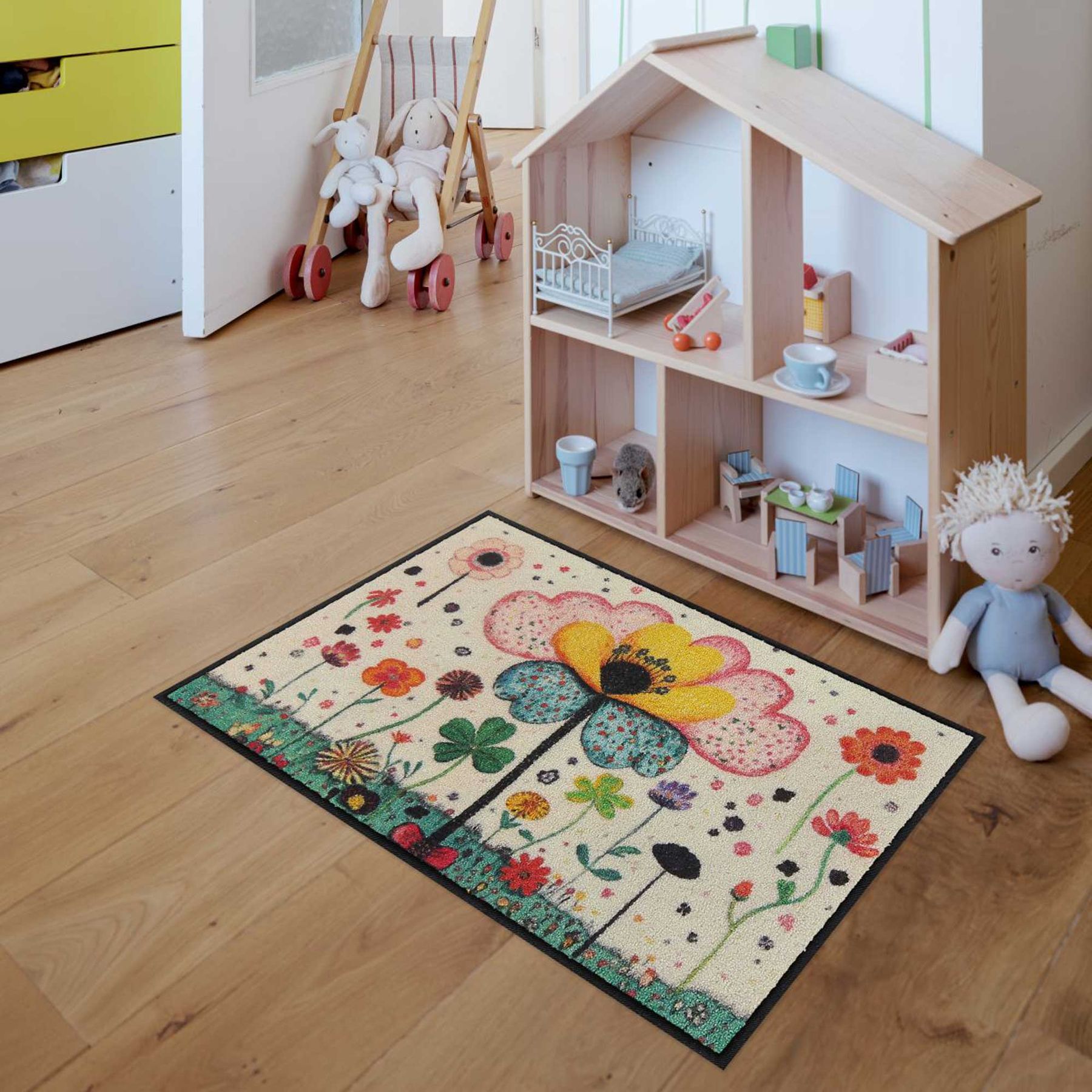 Fußmatte 50x75 Fantasy Flower beige