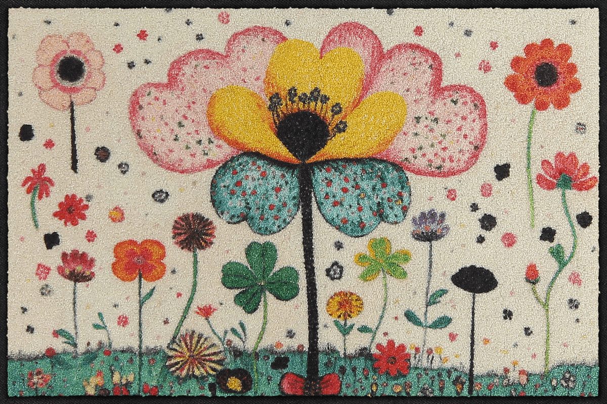 Fußmatte 50x75 Fantasy Flower beige