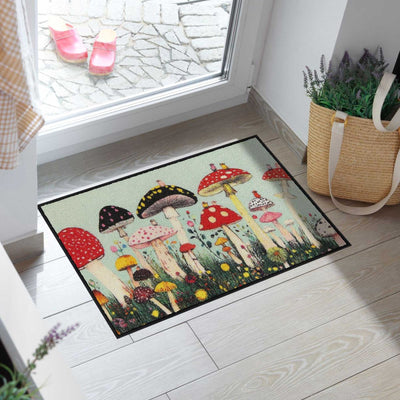 Fußmatte 50x75 Fantasy Mushrooms hellblau