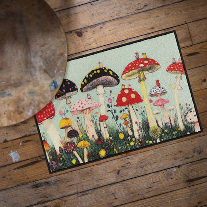 Fußmatte 50x75 Fantasy Mushrooms hellblau