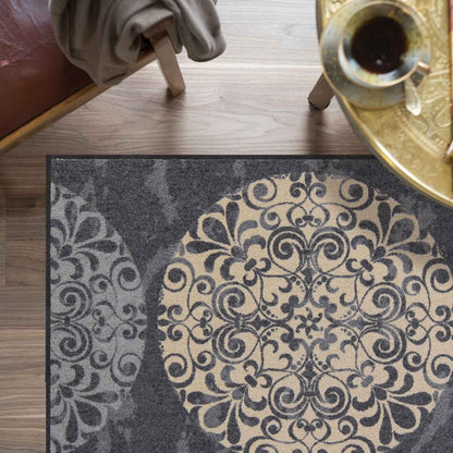 Fußmatte 75x120 Fliesenkreise anthrazit