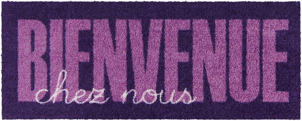 Fußabtreter klein 30x75  Bienvenue Type violet