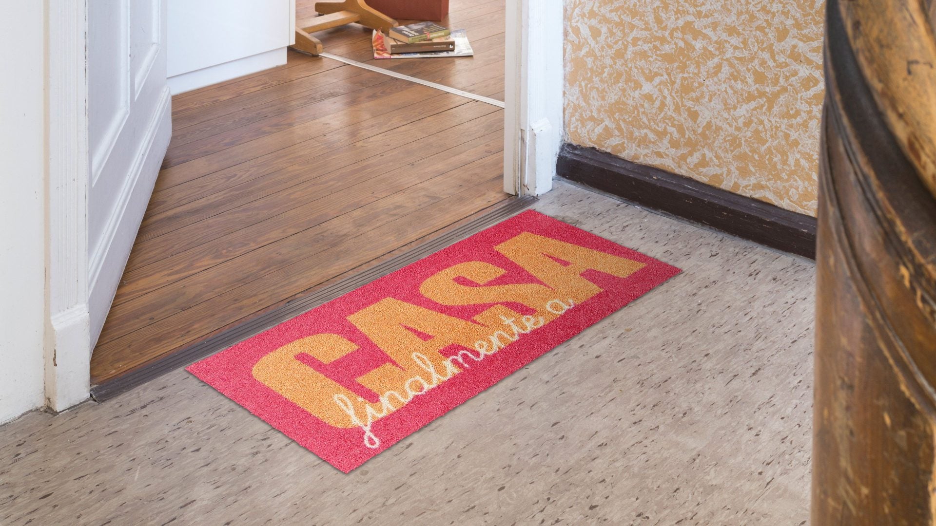 Fußabtreter klein 30x75  Casa Type pink-orange